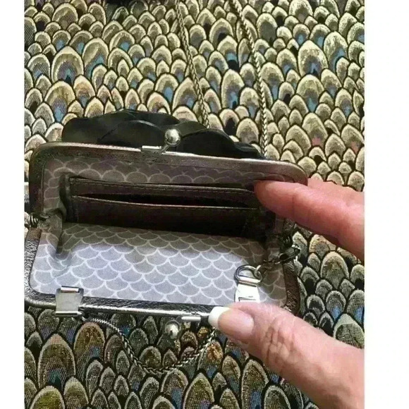 Brighton Bronze Rose Bag with Silver Chain - Picture 4 of 5